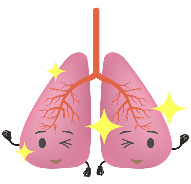 元気な肺のイラスト