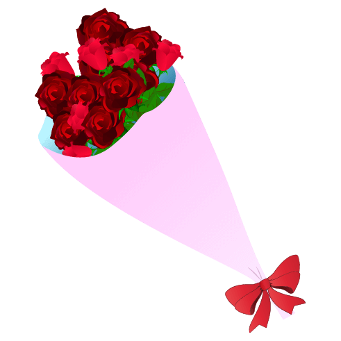 薔薇の花束のイラスト
