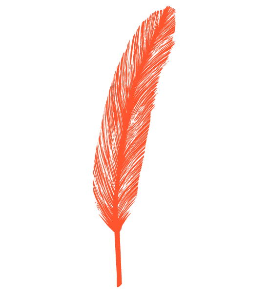 赤い羽のイラスト