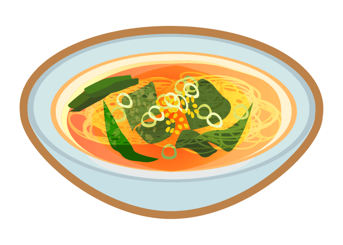 かわいい春雨スープのイラスト