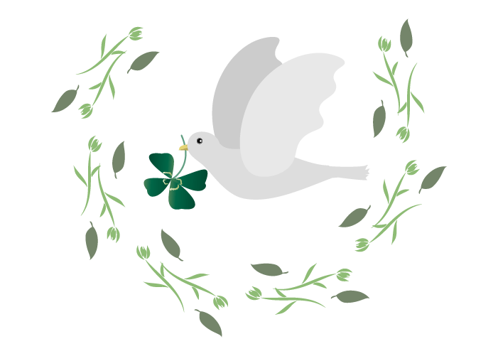 かわいい平和鳩のイラスト