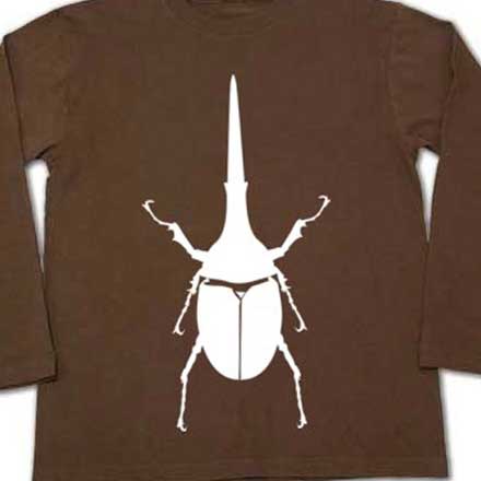 ヘラクレスオオカブト虫のかっこいい昆虫シルエットTシャツ