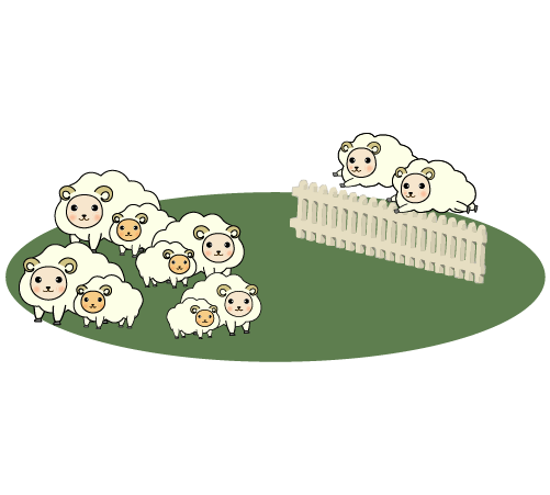 羊の群れのイラスト