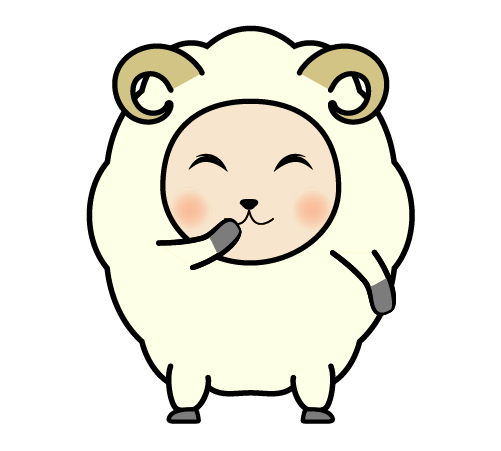 笑う羊のイラスト