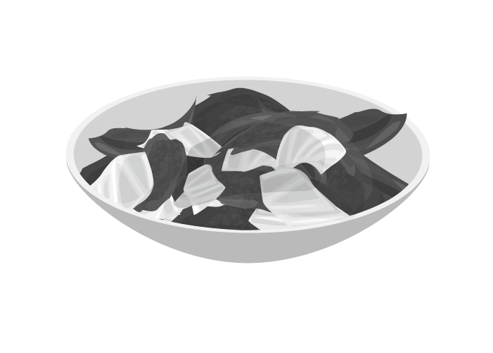 白黒回鍋肉のイラスト