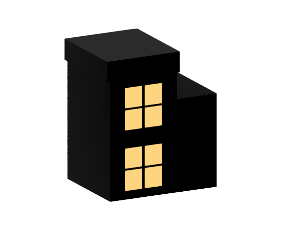 四角型立体のホームアイコンイラスト