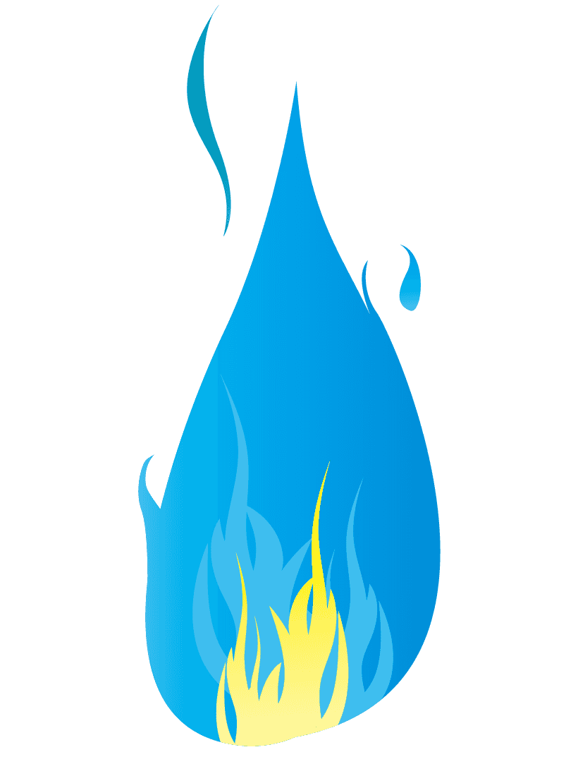 火の玉の青い炎イラスト