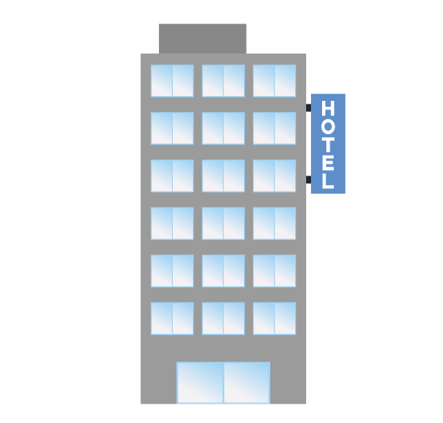 ホテルの無料イラスト リゾート ビジネス建物素材 チコデザ
