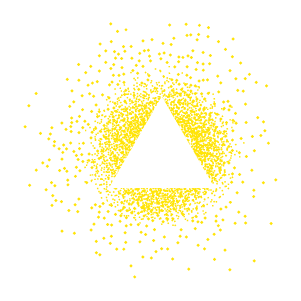三角ほわ(分布)のイラスト