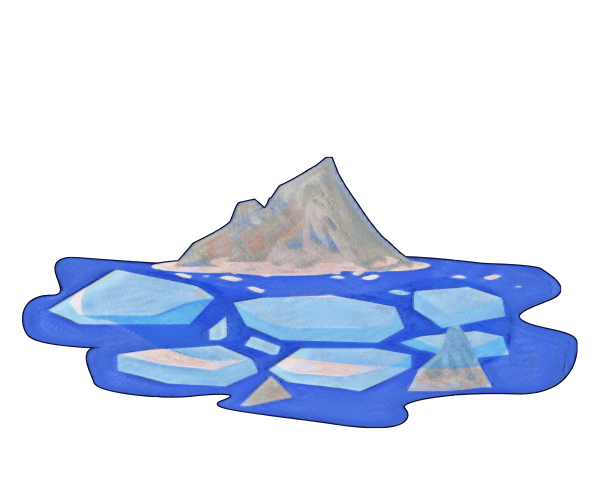 手書きの氷山のイラスト