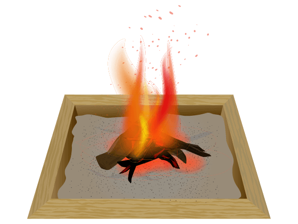 燃え盛る囲炉裏のイラスト