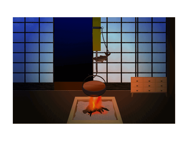 囲炉裏の部屋のイラスト2