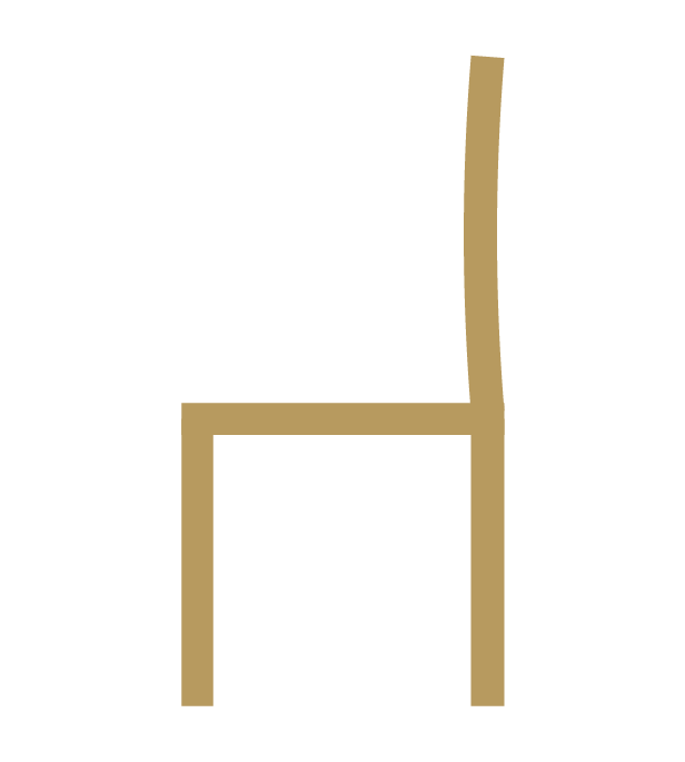 木の椅子(横)のイラスト