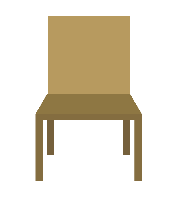 木の椅子(正面)のイラスト