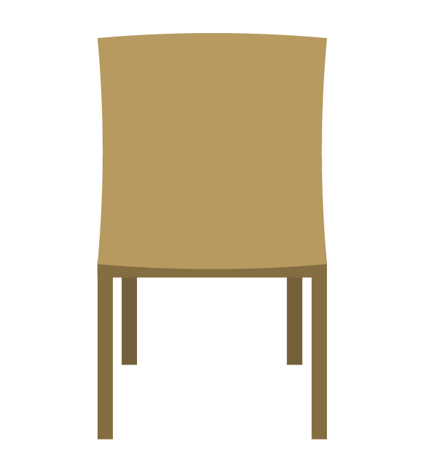 木の椅子(後ろ)のイラスト
