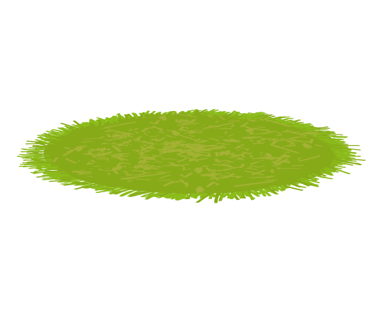 円型ファーマット(黄緑横から)のイラスト