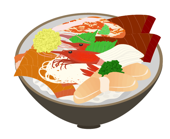 海鮮丼のイラスト