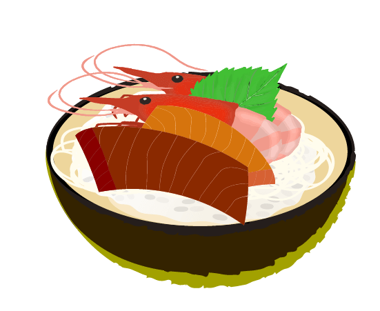 手書き風海鮮丼のイラスト