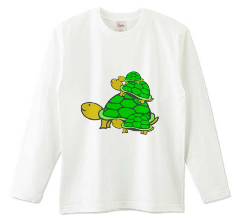 亀タワー長袖Tシャツ