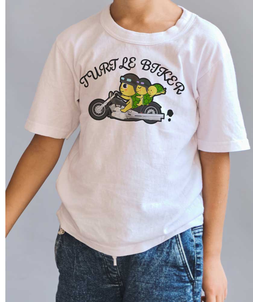 亀親子のバイクの旅Tシャツ