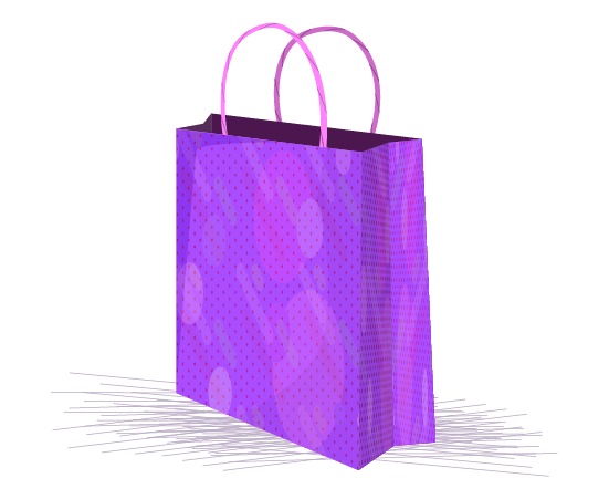 おしゃれな紙袋(紫)のイラスト