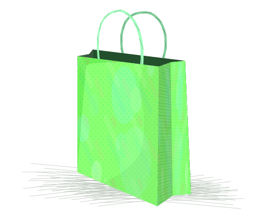 おしゃれな紙袋(緑)のイラスト