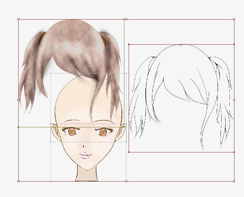 女性の髪型イラスト ヘアーカタログ 分離可能な素材集 チコデザ