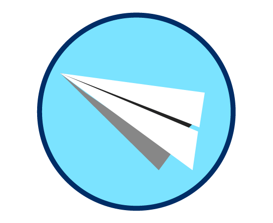 紙飛行機アイコンのイラスト