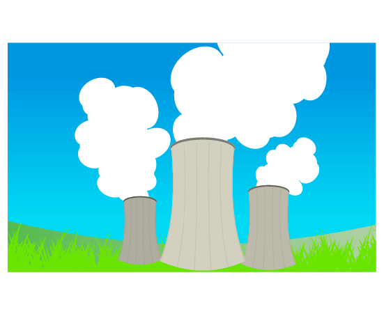 火力発電所の背景のイラスト