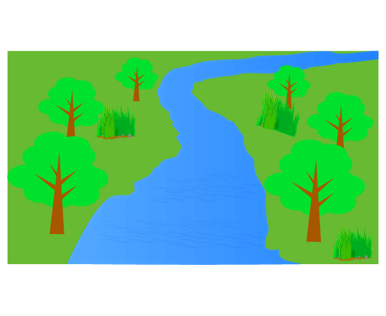 かわいいシンプルな川のイラスト