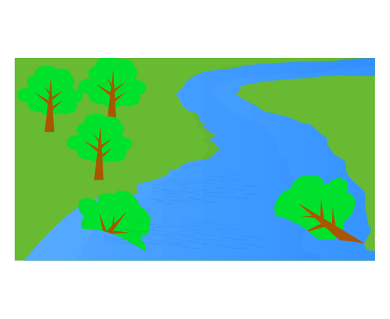増水した川のイラスト
