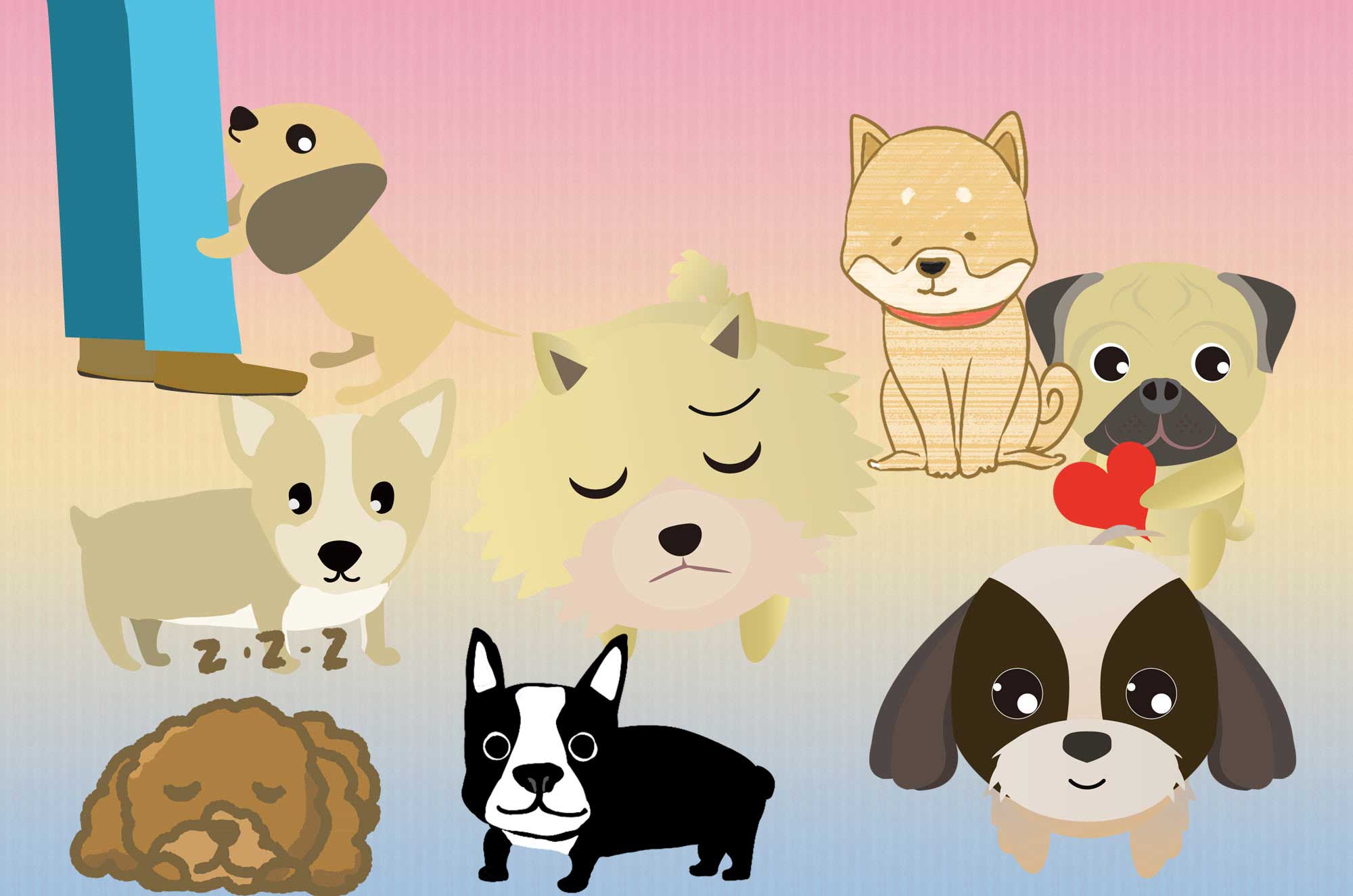 可愛い犬のイラスト集 面白い動物キャラクター無料素材 チコデザ