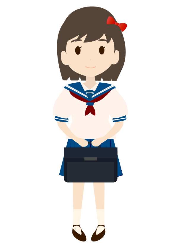 セーラー服の女子高生女子高生のイラスト