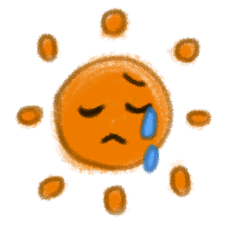 泣く太陽のイラスト