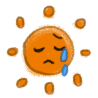 泣く太陽のイラスト