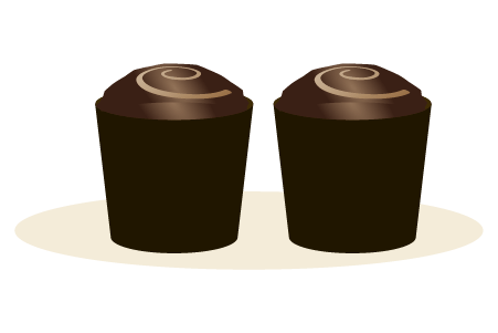 チョコカップケーキのイラスト