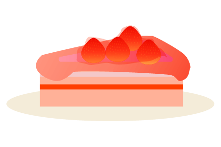 いちごタルトケーキのイラスト
