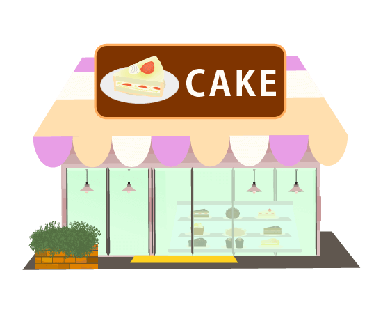 可愛いケーキ屋のイラスト