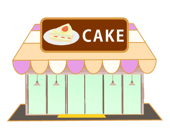 シンプルなケーキ屋のイラスト
