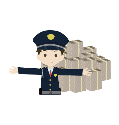 お金を守る警備員のイラスト2