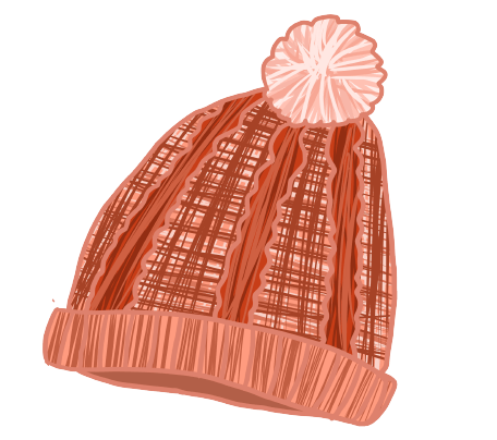 かわいい毛糸の帽子のイラスト