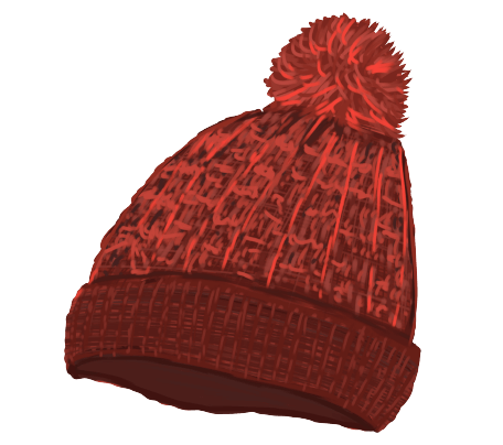毛糸の帽子(赤)のイラスト