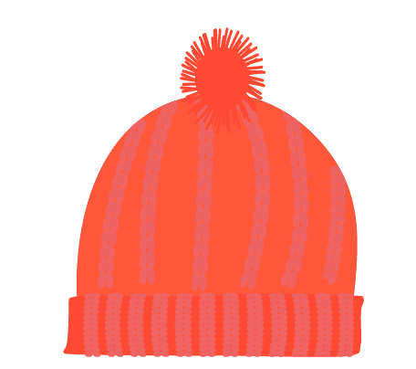 毛糸の帽子(シンプルオレンジ)のイラスト
