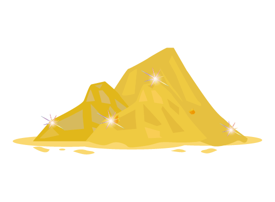 砂金の山のイラスト