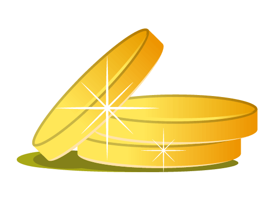 金のフリーイラスト 金の延棒 金貨の無料素材 チコデザ