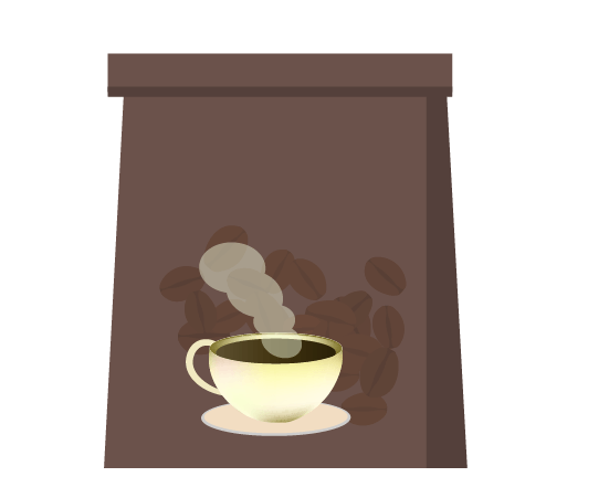 コーヒー豆の袋のイラスト
