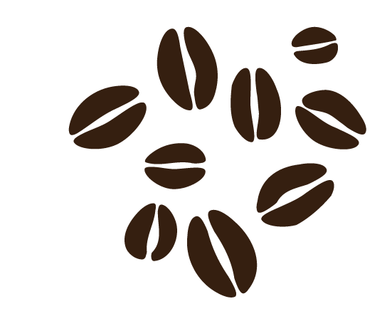 コーヒー豆シルエットのイラスト4
