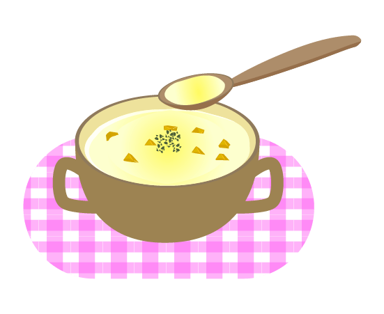おしゃれなコーンスープのイラスト