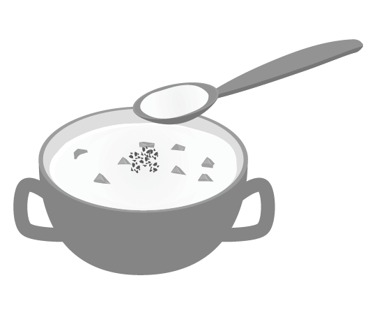 白黒コーンスープのイラスト