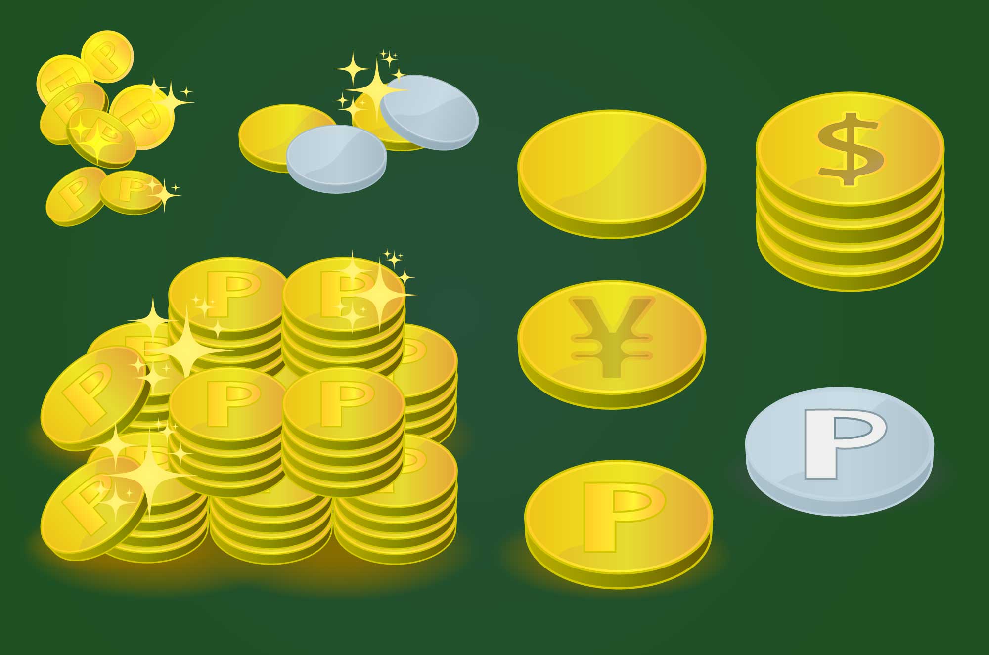 コイン 山 イラスト フリー (99) 사진